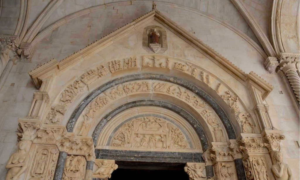 cathedral st lawrence portal radovan trogir croatia